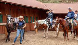 Saddling up at the Old Stage Riding Stable, for a morning on horseback. The Ranch at Emerald Valley, Pike National Forest, Colorado Springs, CO. / EVR_IMG_2297 - ©Steve Haggerty/ColorWorld
