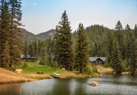 The lower lake, fed by Little Fountain Creek, is just big enough for boating. The Ranch at Emerald Valley, Pike National Forest, Colorado Springs, CO. / EVR_IMG_2305 - ©Steve Haggerty/ColorWorld