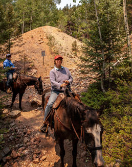 Riding the Pipeline Trail, past mine tailings, tells you this used to be gold country. The Ranch at Emerald Valley, Pike National Forest, Colorado Springs, CO. / EVR_IMG_2352 - ©Steve Haggerty/ColorWorld